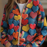 VALENTINE | BUNTE-HERZEN-STRICKCARDIGAN