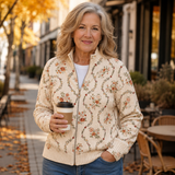 PERSEPHONE | CREME-BLÜTEN-EFEU-CARDIGAN