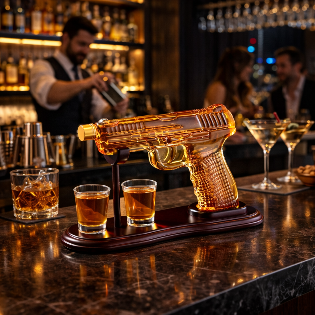 Édition Pistolet | Carafe à Whisky avec Verres