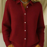 KATRINA | STRUKTUR-KNOPF-STRICKCARDIGAN