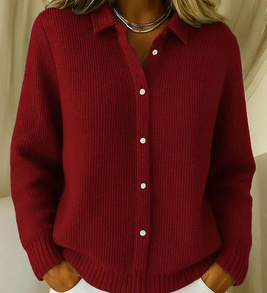KATRINA | STRUKTUR-KNOPF-STRICKCARDIGAN