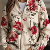 WILHELMINE | VINTAGE-ROSEN-ZIP-CARDIGAN