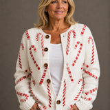 FESTIVE CANDY CANE DECORATIVE PATTERN | KNOPF-CARDIGAN