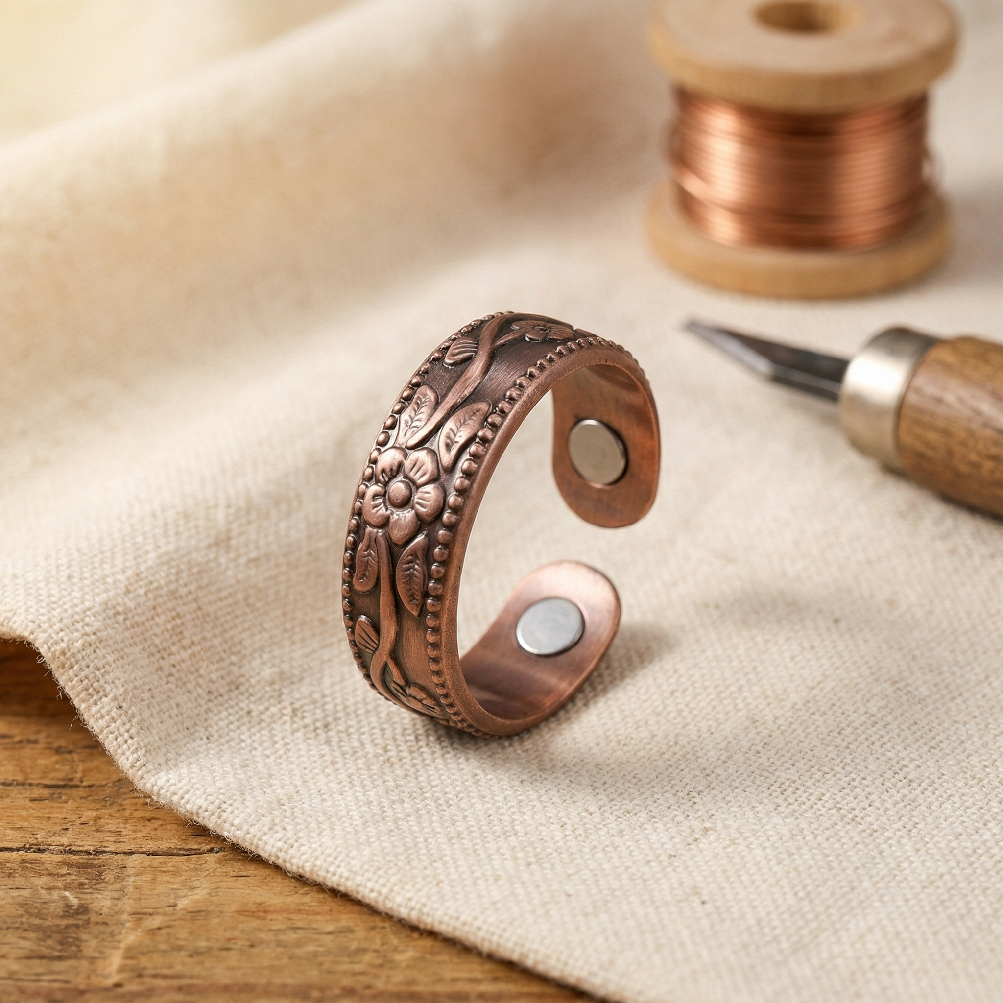 BAGUE EN CUIVRE PETAL