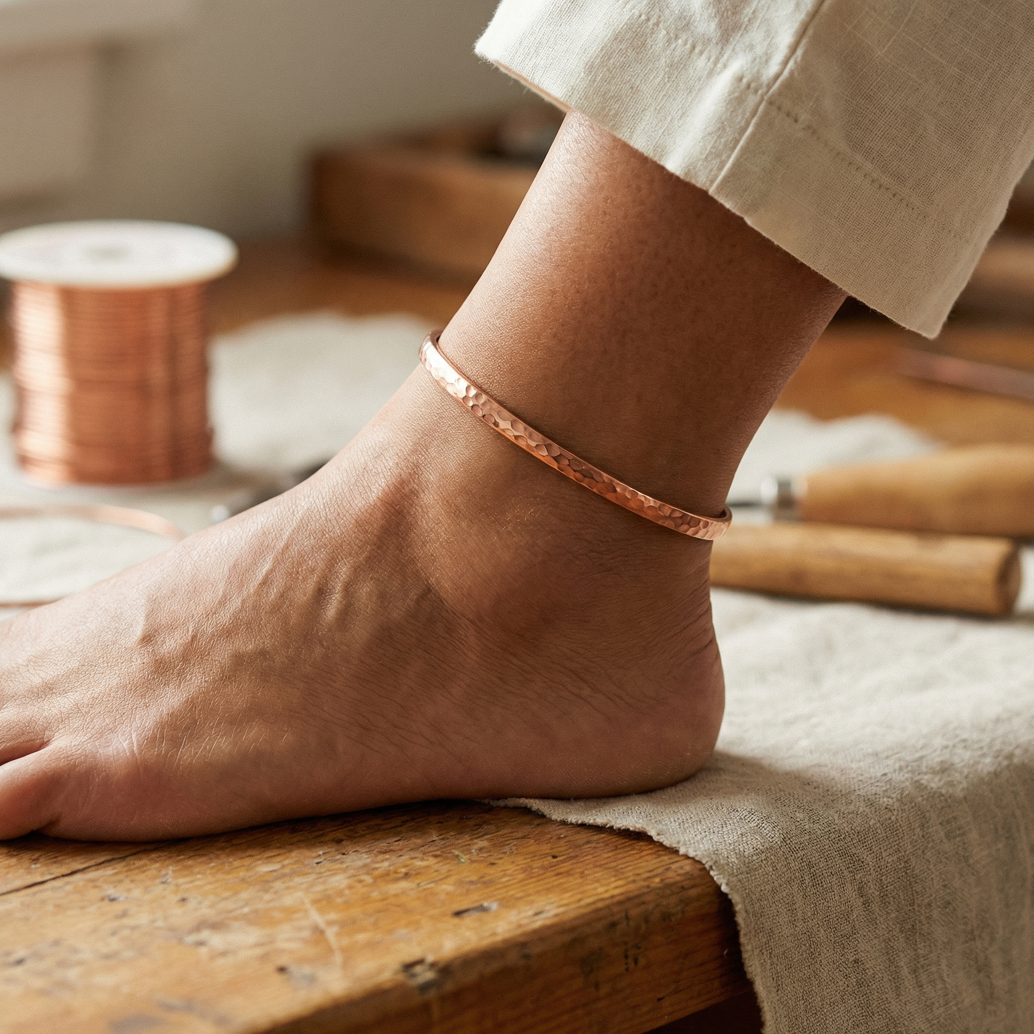 BRACELET DE CHEVILLE EN CUIVRE SAND