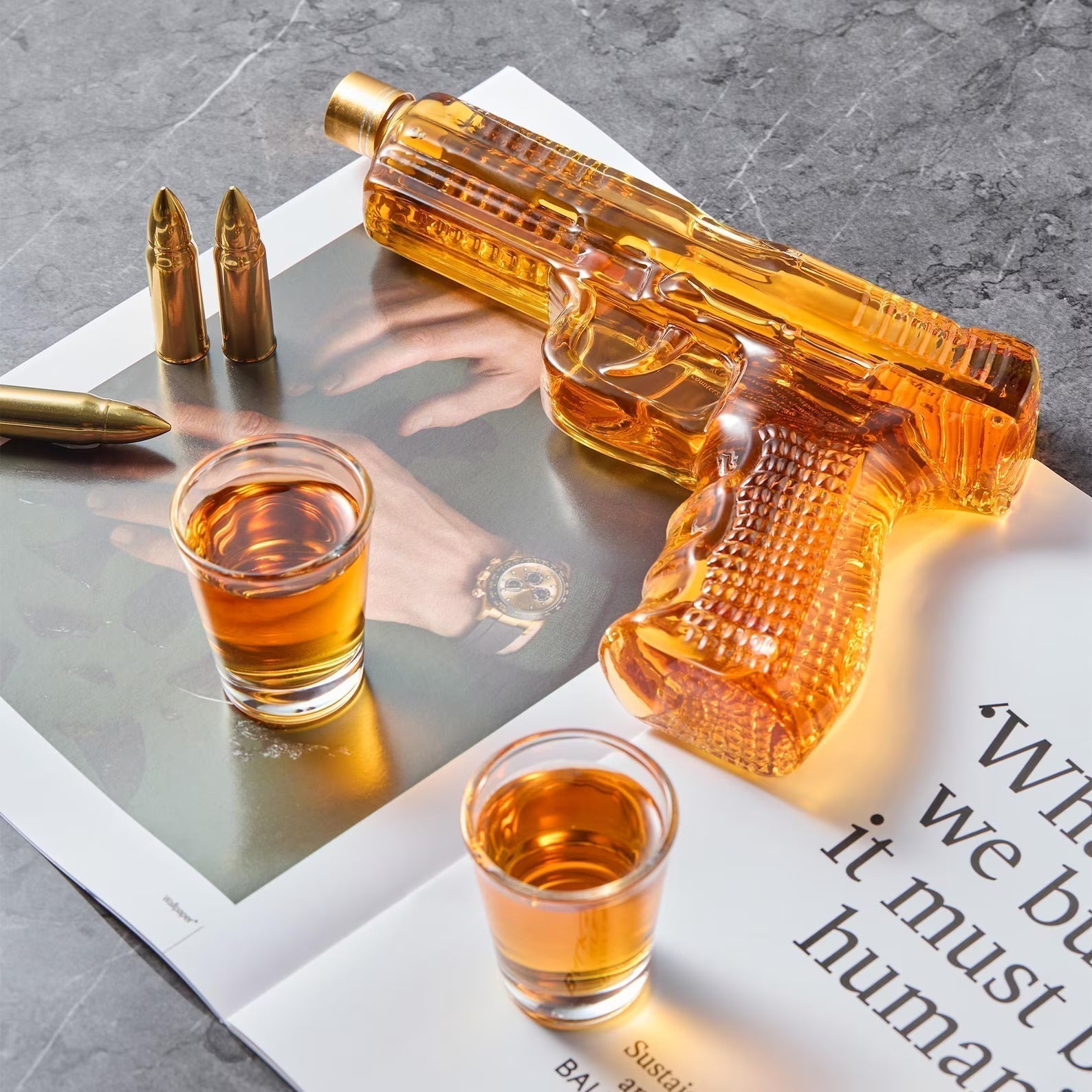 Édition Pistolet | Carafe à Whisky avec Verres