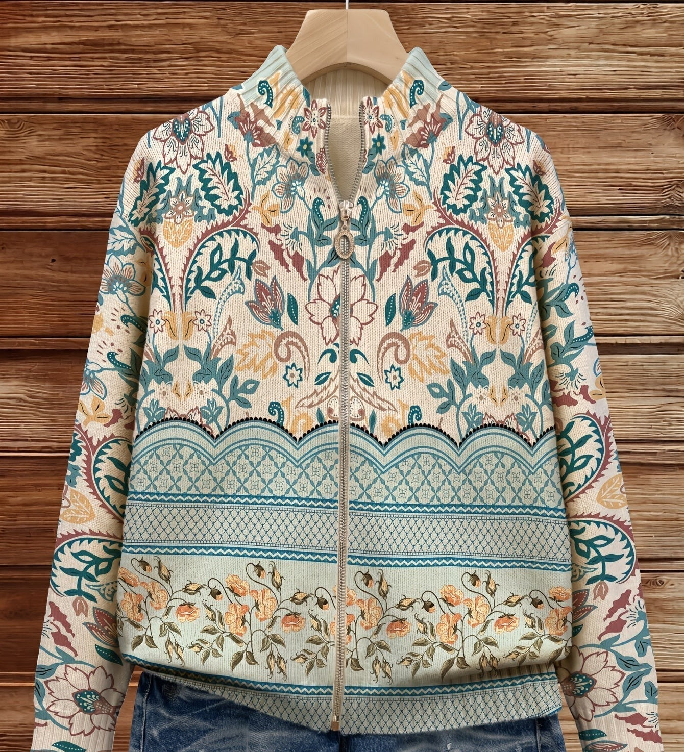 SYBILLA | VINTAGE-BOTANIK-BORDÜREN-CARDIGAN